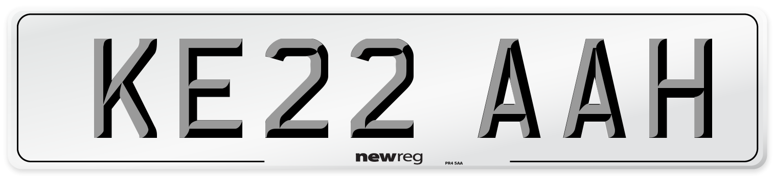 KE22 AAH Number Plate from New Reg